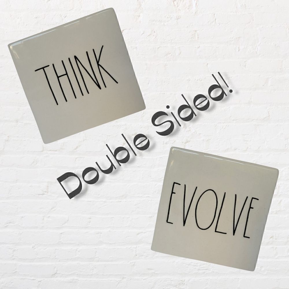Rae Dunn Double Sided Think Evolve Block